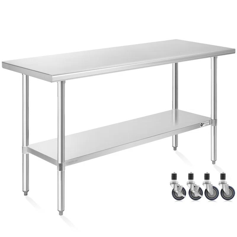 Flash Furniture Woodford NSF Certified Stainless Steel Prep and Work Table with Undershelf