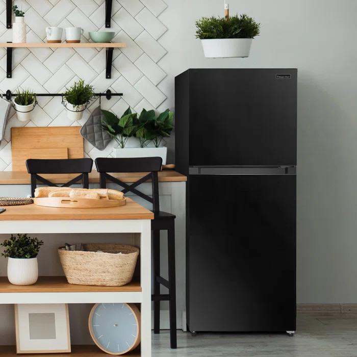 Magic Chef Magic Chef 10.1-cu. ft. Refrigerator with Top Freezer in Platinum Steel