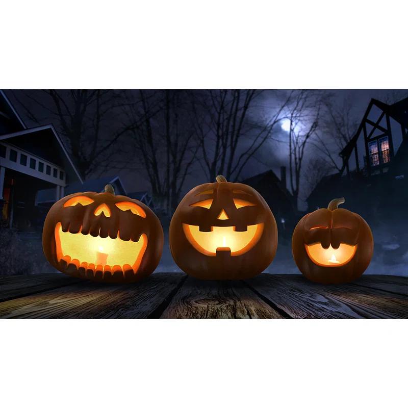 HoliScapes® USB Projector Kit - AtmosFX Jack-O-Lantern Jamboree USB + Projector + 48" x 72" Large White Holographic Screen