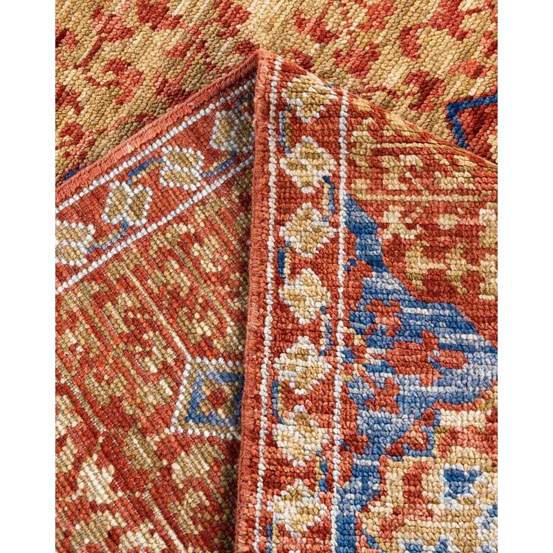Solo Rugs One-of-a-Kind Rectangle 8'1" X 10'3" New Age Wool Area Rug Rust/Blue