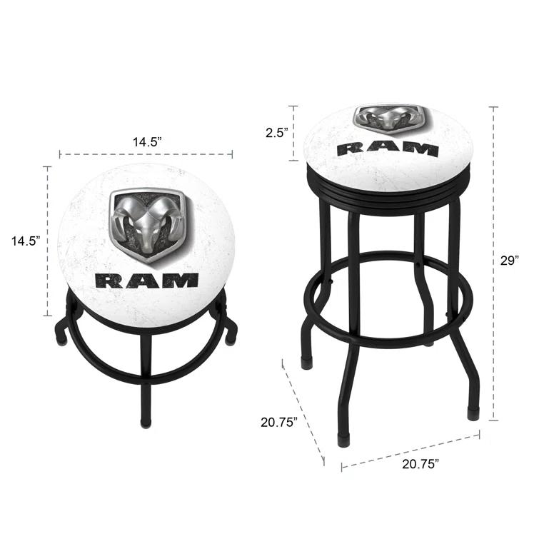 Trademark Global Swivel Upholstered Counter Stool with Metal Frame