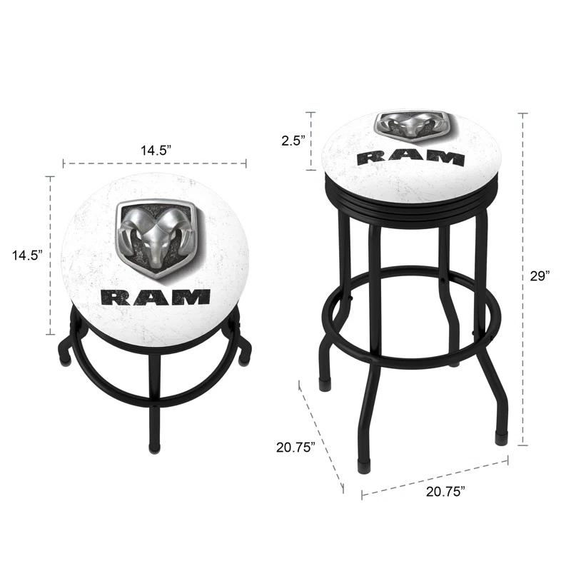 Swivel Upholstered Counter Stool with Metal Frame