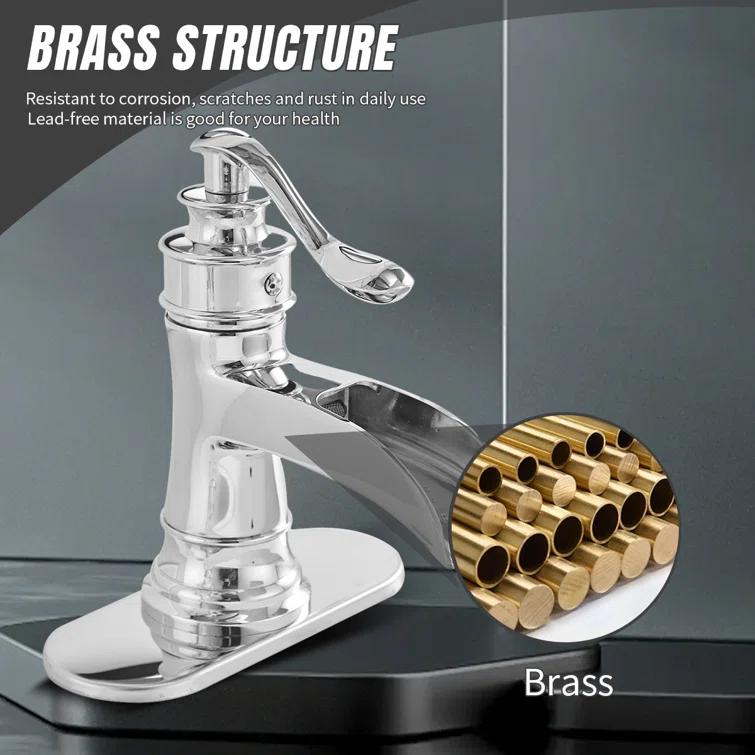 VIBRANTBATH Single-Hole Single-handle Bathroom Faucet with Drain Assembly YZJ9556-C-2