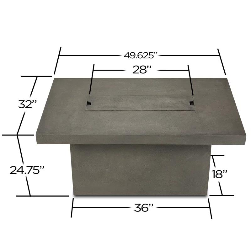 Ventura Rectangle Chat Height Gas Fire Table by Real Flame