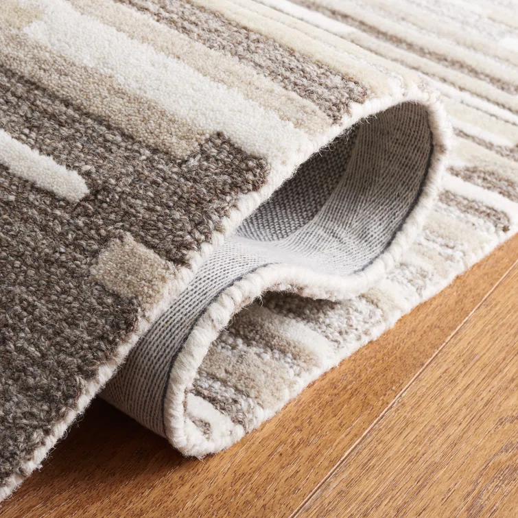 Martha Stewart Martha Stewart 300 Hand Tufted Wool/Cotton with Latex Abstract Rug in Brown/Beige