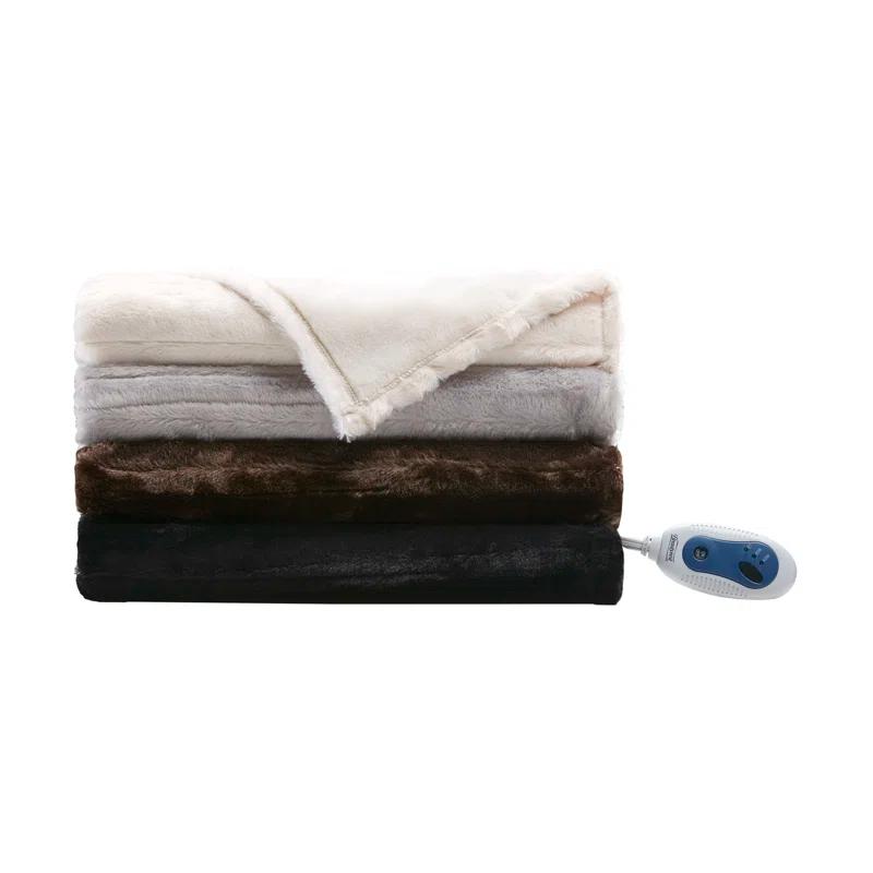 Beautyrest Heated Duke Faux Fur Throw