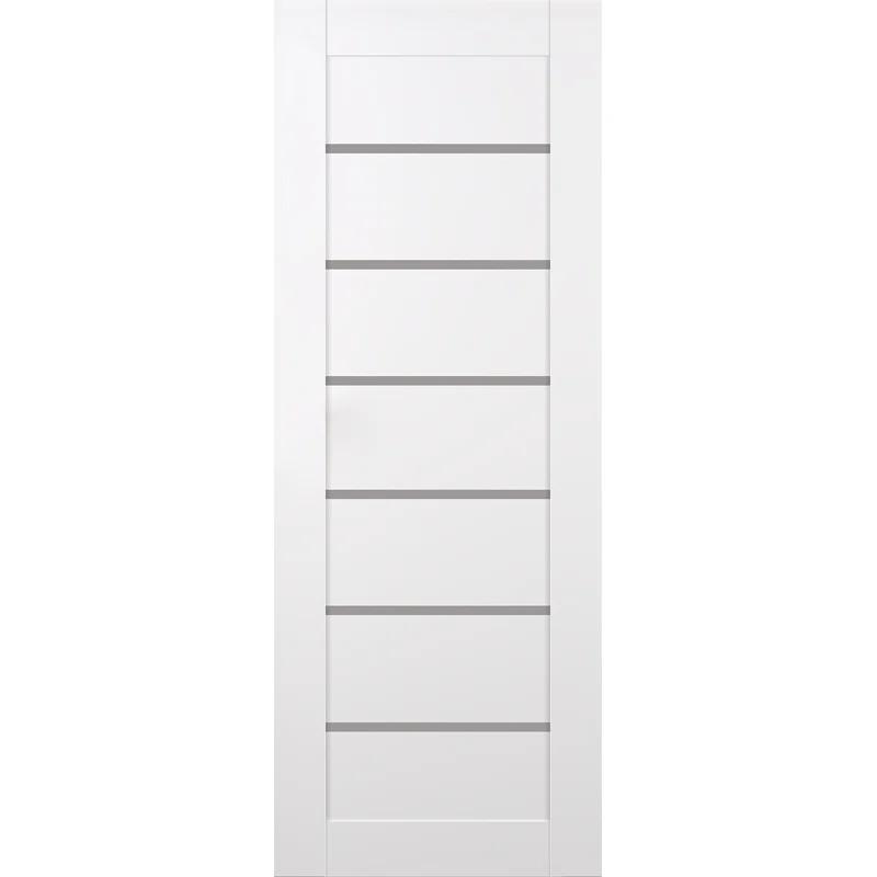 Belldinni Alba Solid Manufactured Wood and Glass Paneled Wood Finish Standard Door Slab
