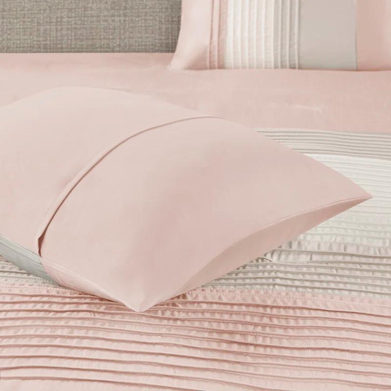 Madison Park Amherst 7 Piece Striped and Pleated Comforter Set