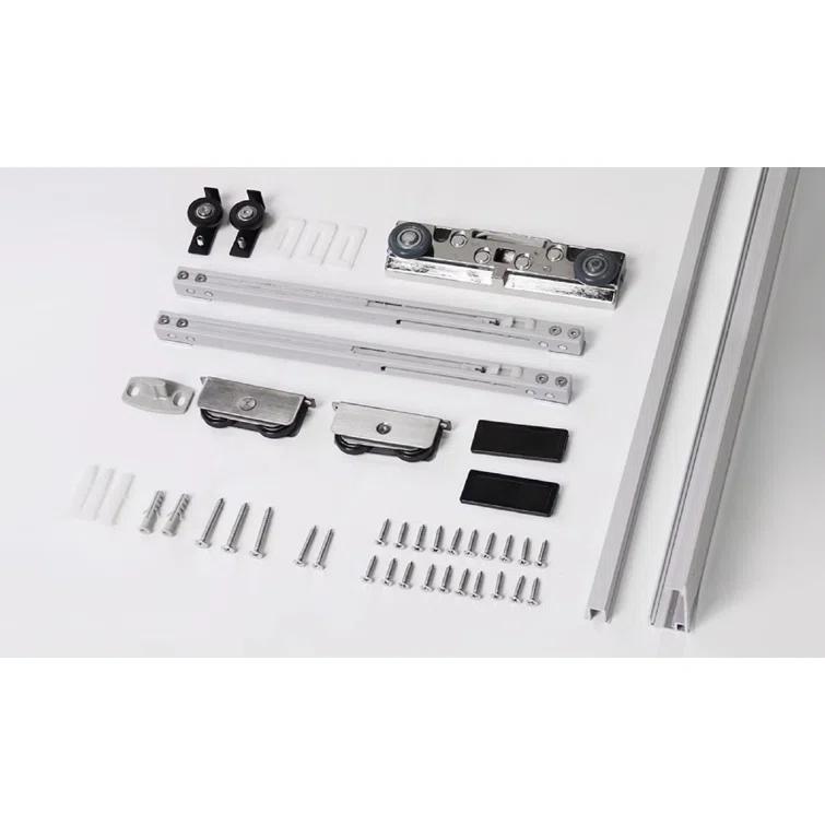 Belldinni Flush Primed Paneled Manufactured Wood Solid Core Interior Sliding Hidden Barn Door With Base Board With Installation Hardware Kit