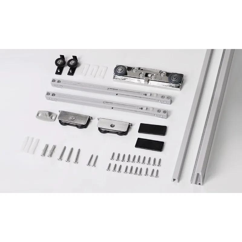 Belldinni Flush Primed Paneled Manufactured Wood Solid Core Interior Sliding Hidden Barn Door With Base Board With Installation Hardware Kit