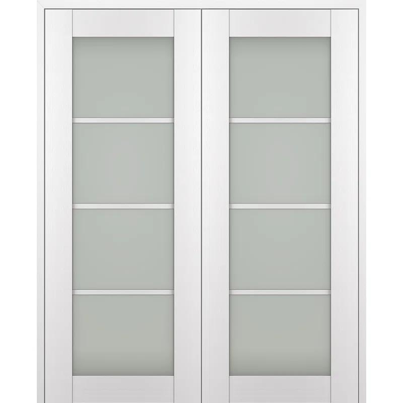 Belldinni Palladio 4 Lite Solid Manufactured Wood and Glass Paneled Prefinished French Door