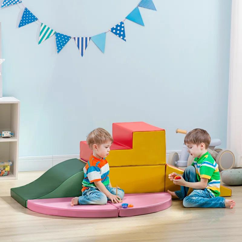 Qaba Qaba Toddler 59.1'' W Polyurethane(PU) Climber,Climbing Blocks