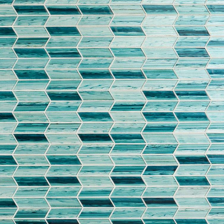 Bond Tile Tara Chevron 11.73 in. x 11.74 in. Molten Glass Mosaic Wall Tile (0.96 Sq. Ft. / Sheet)
