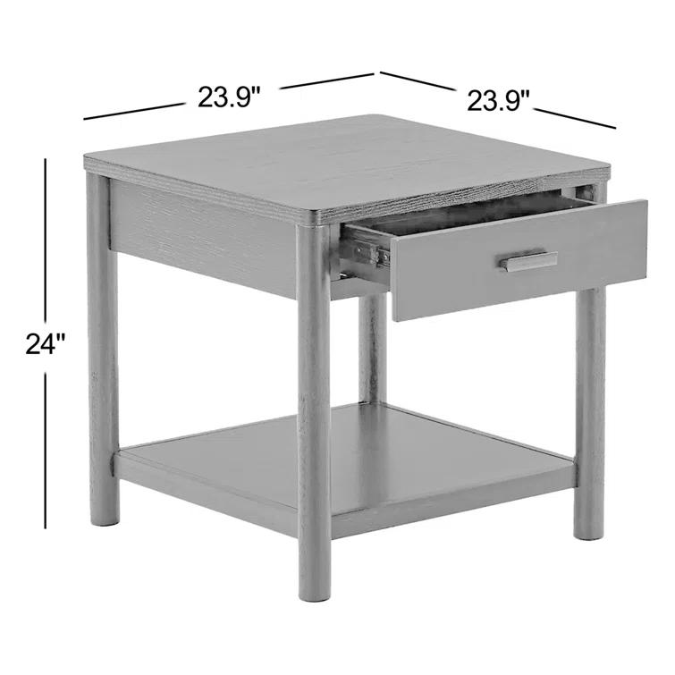 Kaplan Wood 1 Drawer End Table