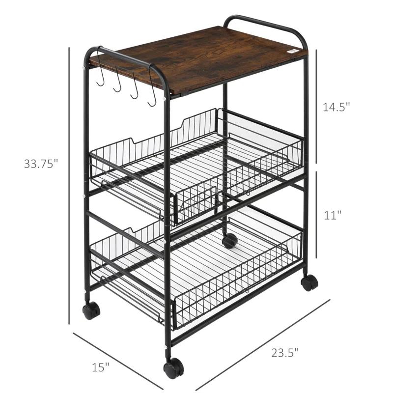 HomCom Kitchen Cart