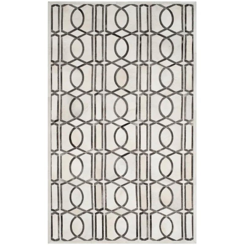 Brayden Studio® Sevastopol Studio Leather Hand Woven Leather Geometric Rug