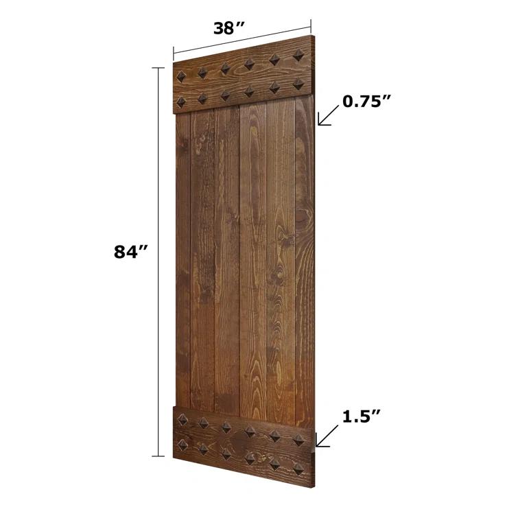 IsLife 84'' Solid Wood Paneled Matte without Installation Hardware Kit Barn Door