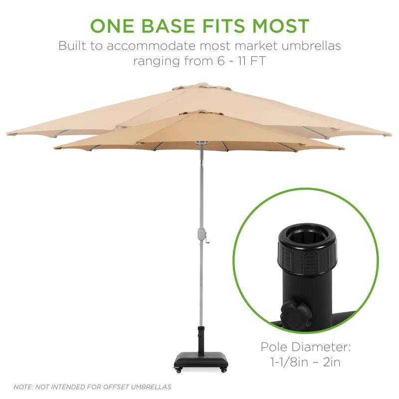 Arlmont & Co. Ristin 81 lb. Heavy Duty Concrete Rolling Patio Umbrella Base Stand with Locking Wheels