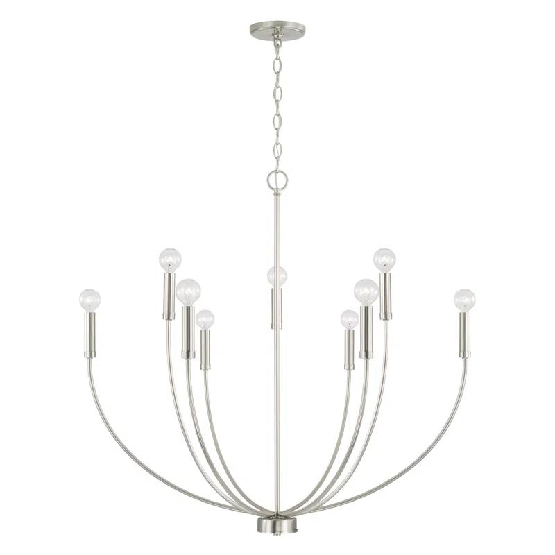 Ansley 9 Light Metal Dimmable Chandelier