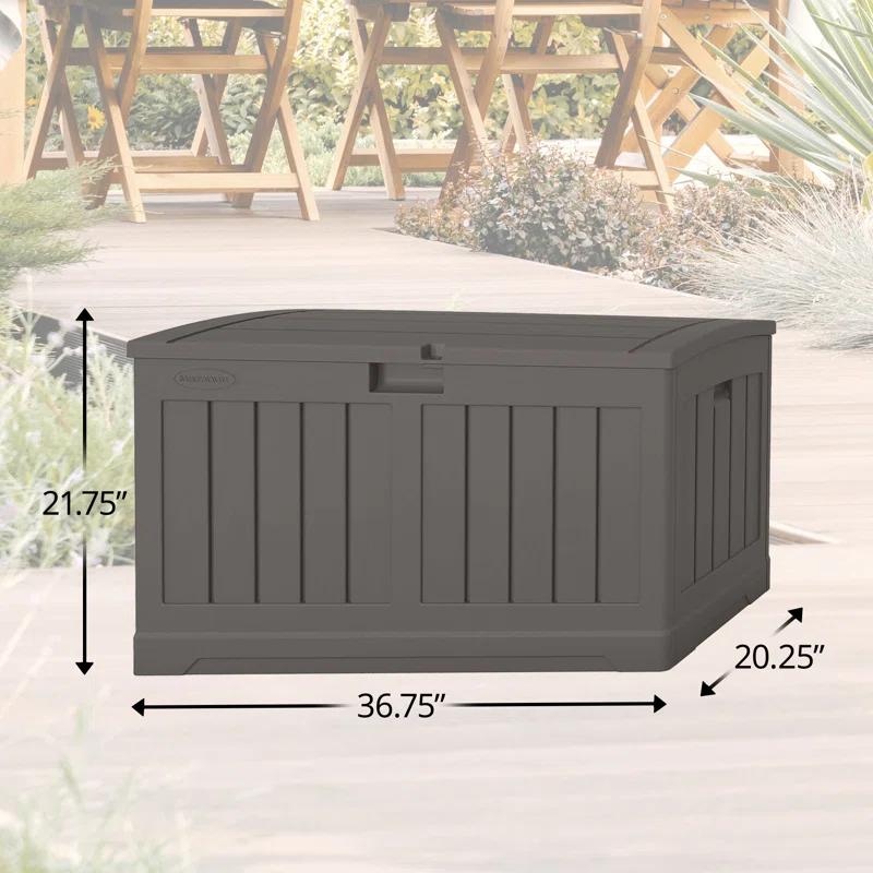 Suncast Suncast 50 Gallon Plastic Deck Box with Molded Lockable Feature for Home, Gray