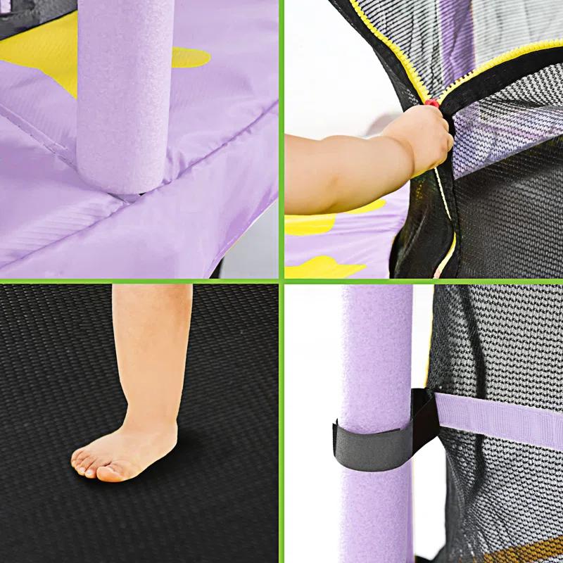 wendeway 55 Inch Kids Trampoline With Safety Enclosure Net | Wayfair