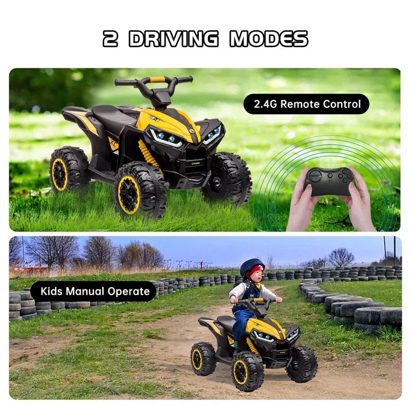 Hetoy 12V Battery Powered Electric Four-Wheeler With Music
