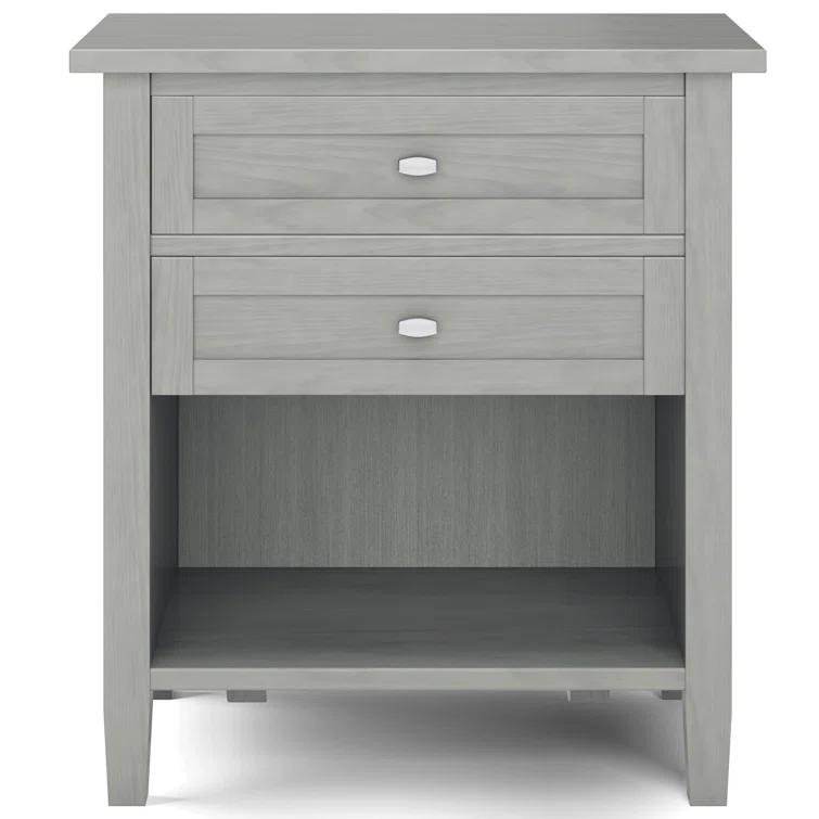 Simpli Home Warm Shaker 24"W Solid Wood Bedside Table with Two Drawers & Reviews | Wayfair