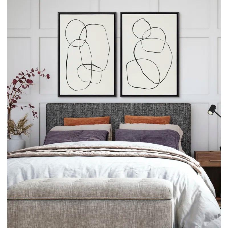Kate and Laurel " 871 Modern Circles Flinen (left) & 869 Going In Circles Flinen (right) " by Teju Reval 2 - Pieces