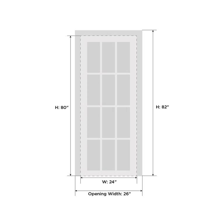 SARTODOORS Solid French Pre-Hung Door Frosted Glass | Quadro 4002 | Single Regular Panel Frame Trims Handle | Bathroom Bedroom Sturdy Doors