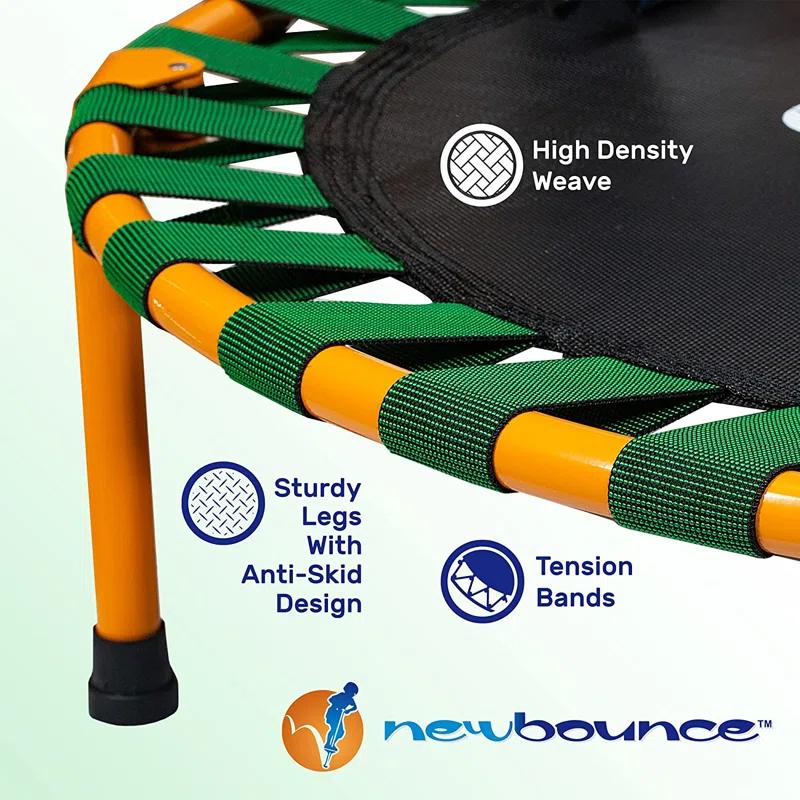 New Bounce New Bounce Mini Trampoline - Foldable Trampoline for Children and Adults - Holds Up to 220 Lbs