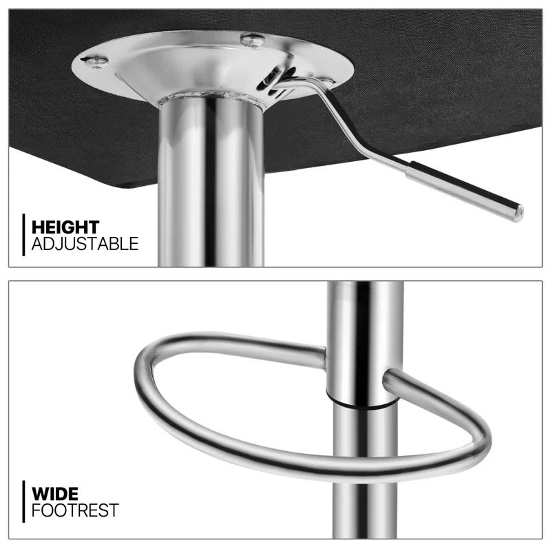 Brayden Studio® Greno Faux Leather Swivel Bar Stools, Adjustable Counter Height Barstools with Backrest and Armrest & Reviews | Wayfair