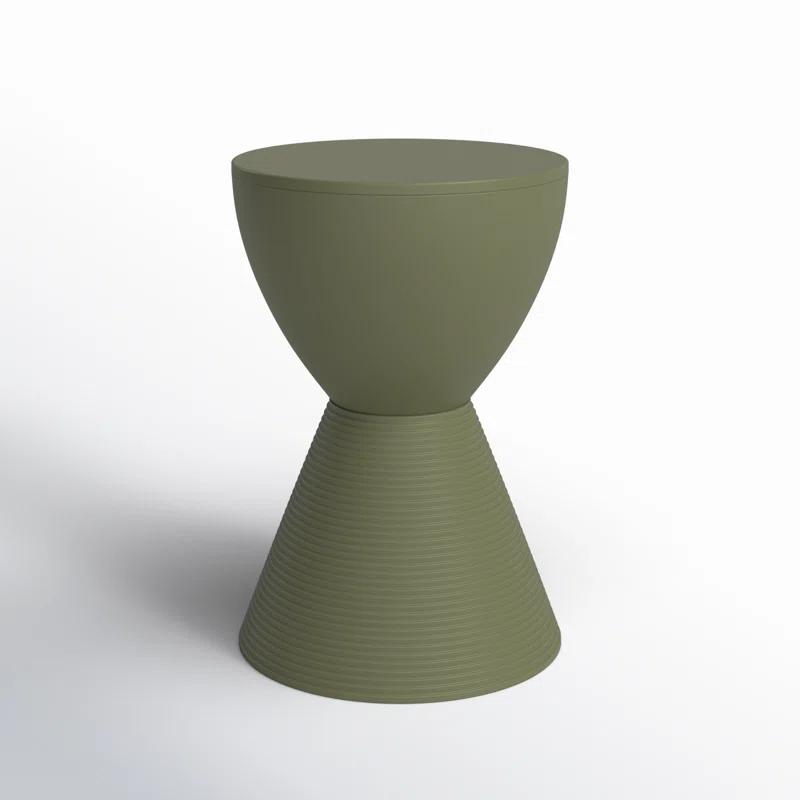 AllModern Durant Reversible Drum End Table with Storage – No Assembly Lightweight Accent Side Table for Indoor & Outdoor Use