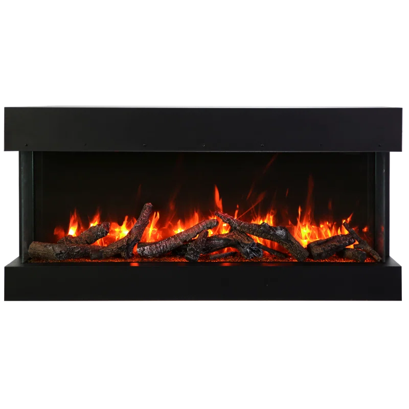 Amantii 72-TRU-VIEW-XL XT – 72″ Wide X 22″ In Height –3 Sided Glass / Indoor Or Outdoor Electric Fireplace