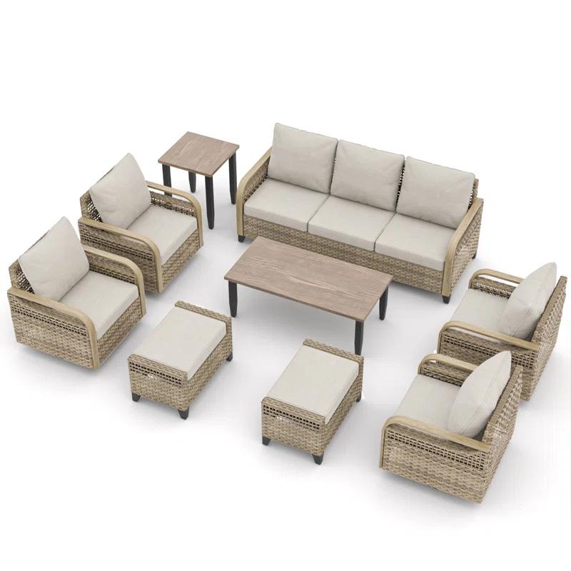 EAGLE PEAK 7 - Person Outdoor Seating Group with Cushions