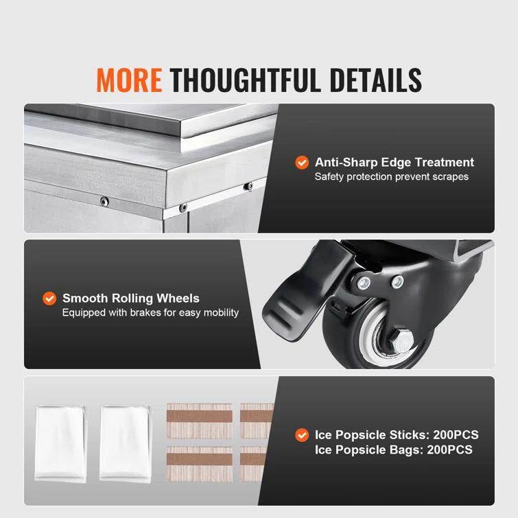 Stellweilan Tessberg Commercial Popsicle Machine 2 Mould Set - 52 PCS Ice Pops Making Machine