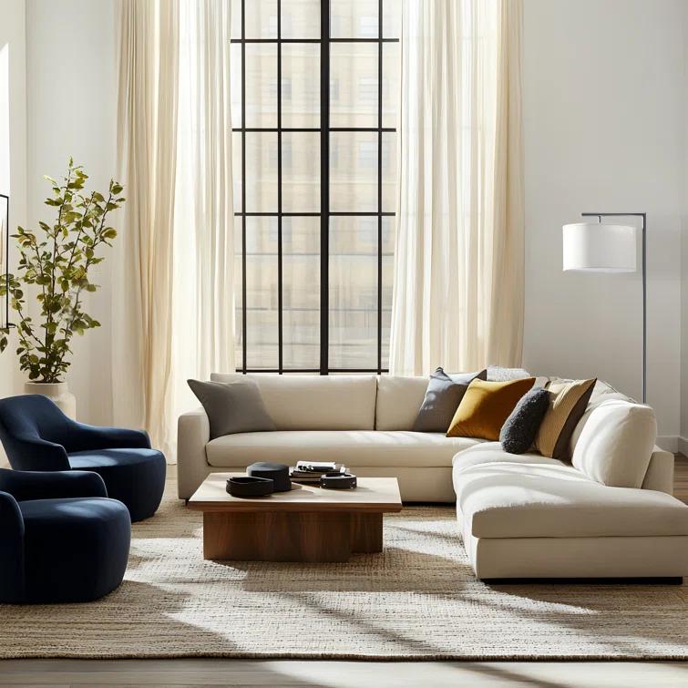 Montage Modern 60 in. Mid-Century Modern LED Floor Lamp with Fabric Drum Shade