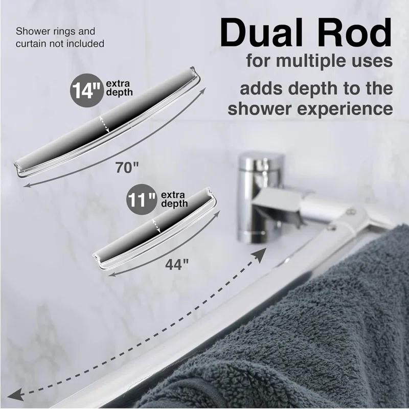 VOMGEB1 Double Curved Shower Rod, Durable Metal Construction