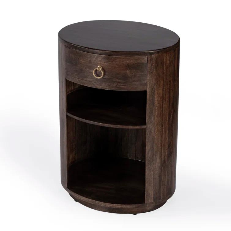 Butler Specialty Transitional Carnolitta Mango Wood End Table In Dark Brown