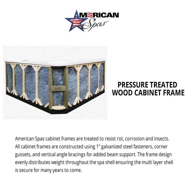 6-Person 100-Jet Premium Lounger Spa Standard Hot Tub With Sound System And LED Waterfall