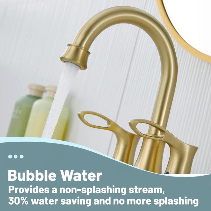 CASAINC KCL0014-BG 4-inch Centerset Bathroom Faucet with Drain