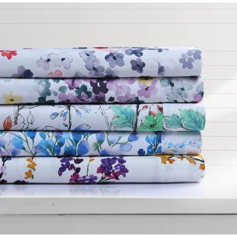 Azores Home Microfiber Floral Sheet Set