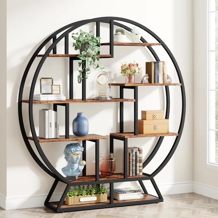 17 Stories Drino 63" H x 59" W Steel Geometric Bookcase