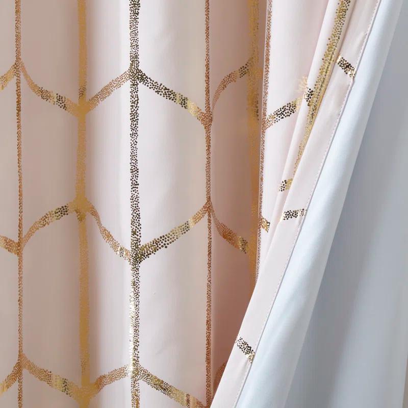 Intelligent Design Raina Geometric Total Blackout Grommet Single Curtain Panel