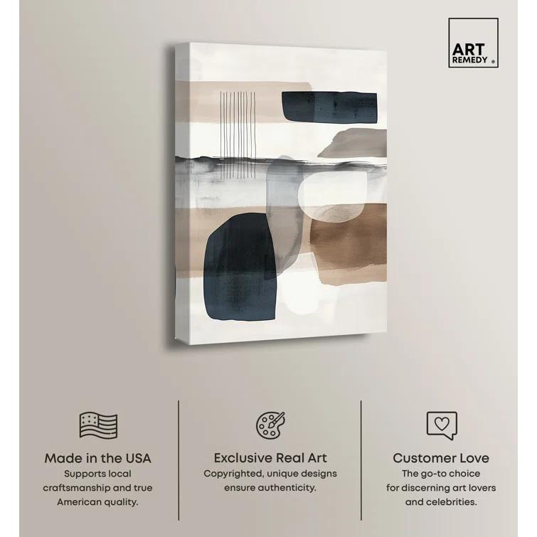 Art Remedy Shapes Abstracts " Layers Of Depth " by Art Remedy on Canvas