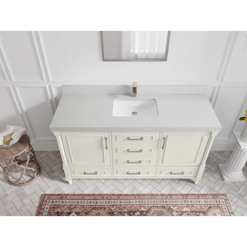 Willow Collections Aberdeen 60'' Single Bathroom Vanity with Quartz Top
