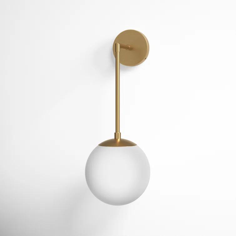 Nathanson Single Light Glass Dimmable Armed Sconce