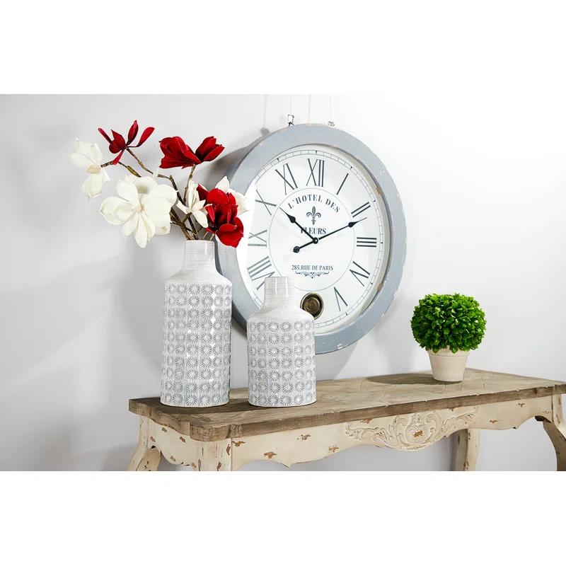 CosmoLiving by Cosmopolitan Porcelain Ceramic Floral Decorative Vase