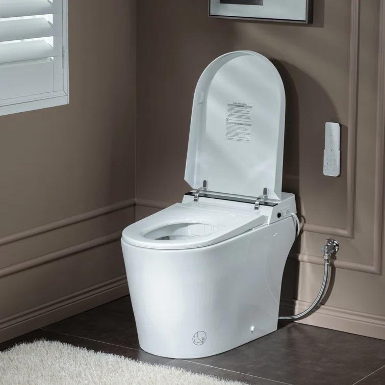Auto Open/Close Tankless Smart Bidet Toilet with Auto Flush, Foot Sensor Function, Heated Seat,Dryer