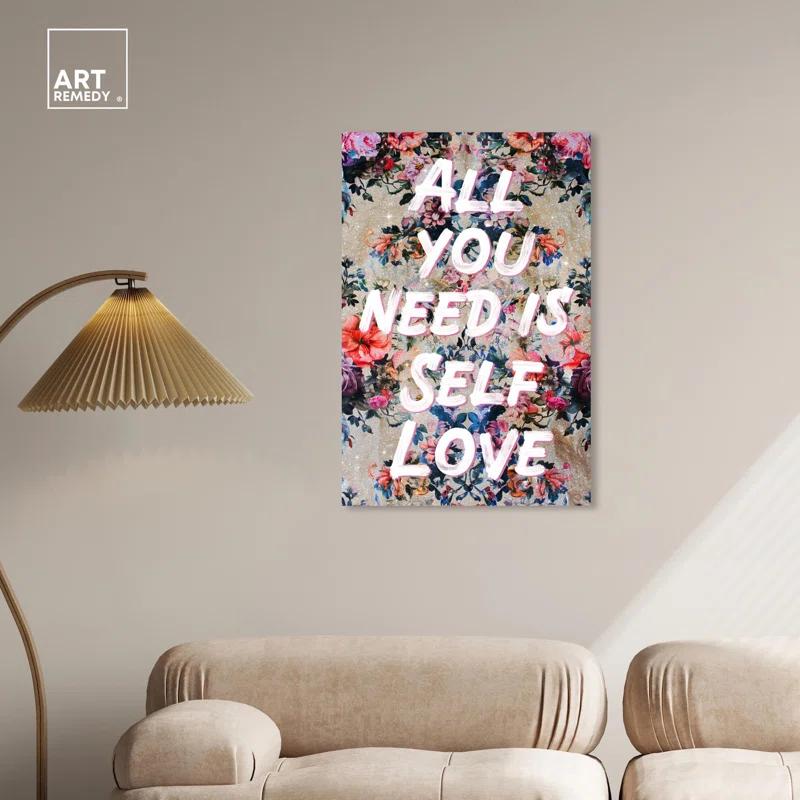 Art Remedy All You Need is Self Love Canvas Trend Pink Wall Art by Art Remedy