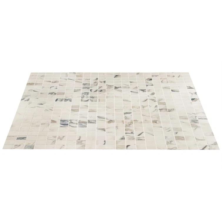 Saroshi Calacatta Rustico 11.81 in. x 11.81 in. Matte Porcelain Floor and Wall Mosaic Tile (0.96 sq. ft./Each)